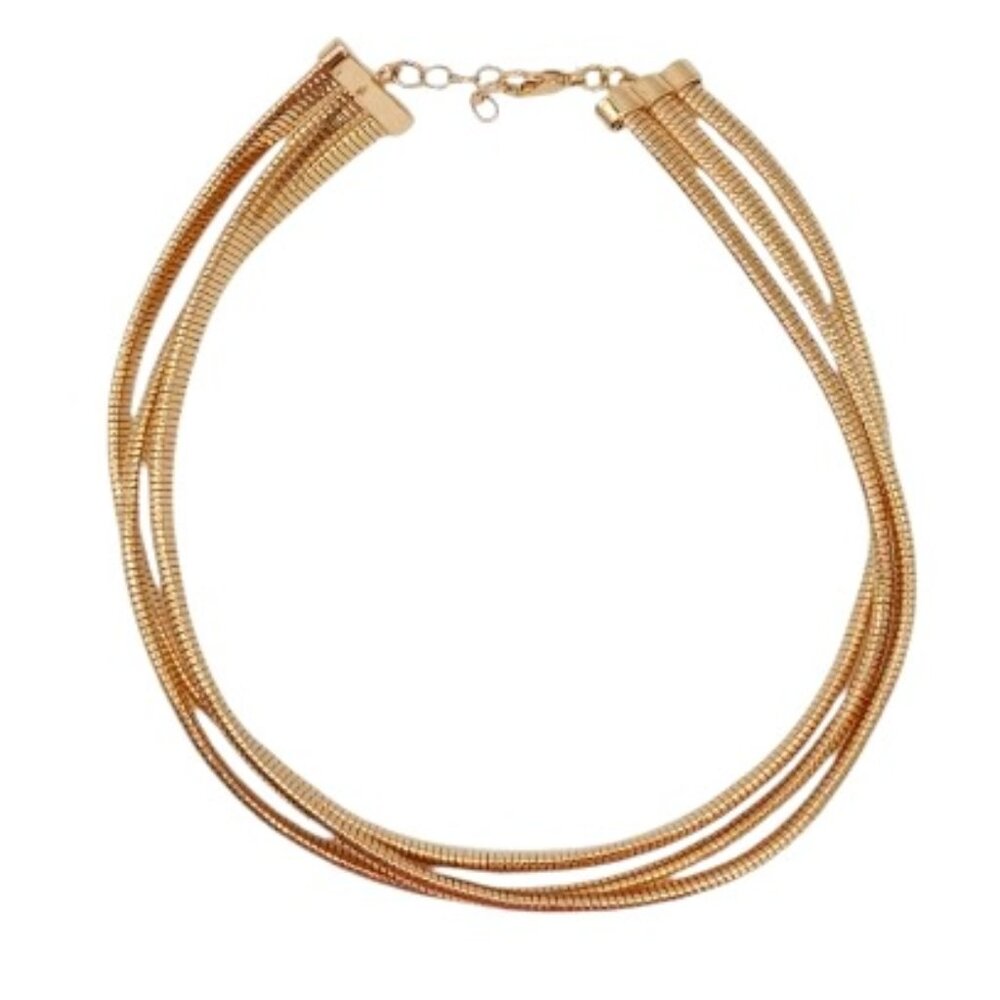 Triple Layer Stacked Chunky Gold Choker Necklace Stainless Steel